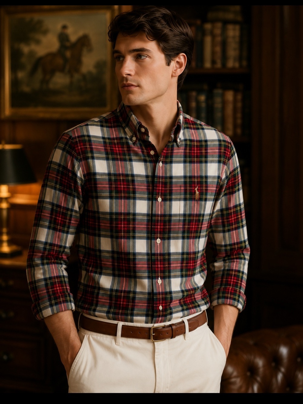 Ralph Lauren Classic Fit Plaid Button Down Shirt Men’s M